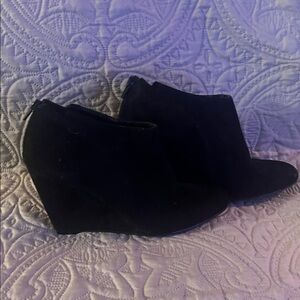 Elegant Black Wedge Ankle Boots